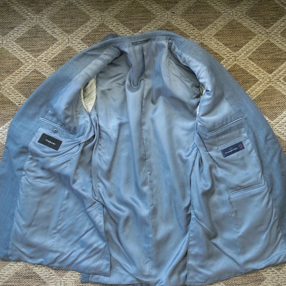 Ermenegildo Zegna Tindari Blue Wool Blazer - Picture 8 of 13